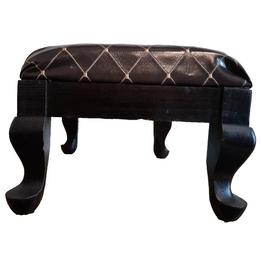Re-Upholstered Wood Foot Stool